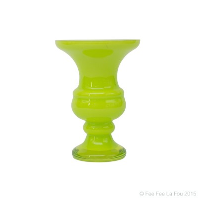 Lime Green Glass Urn