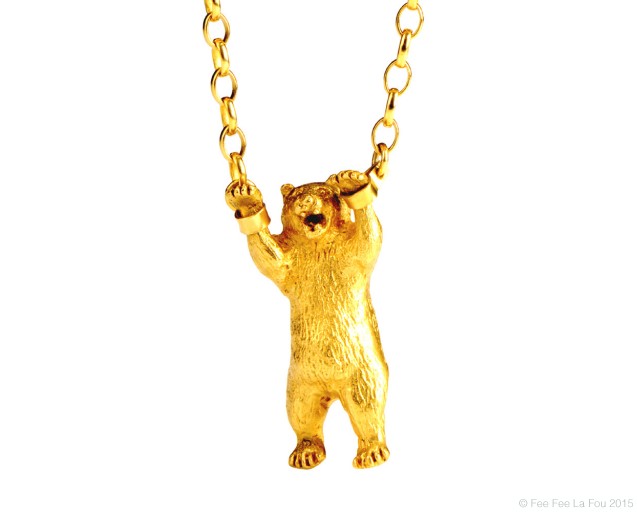 Hand-cuffed Bear Necklace
