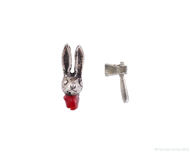 Rabbit's Head Off Earrings