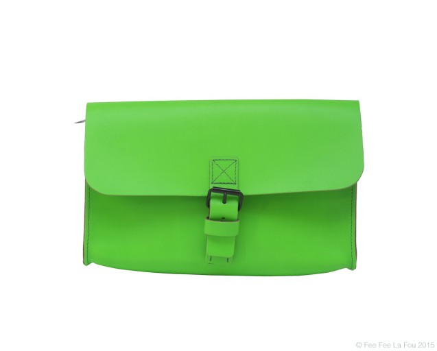 Neon Green Leather Shoulder Bag