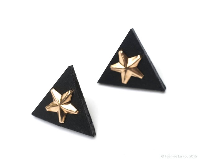 Black Gold Star Collar Tips