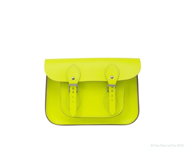 Neon Yellow Leather Satchel