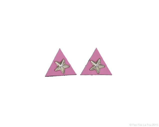 Baby Pink & Gold Star Collar Tips