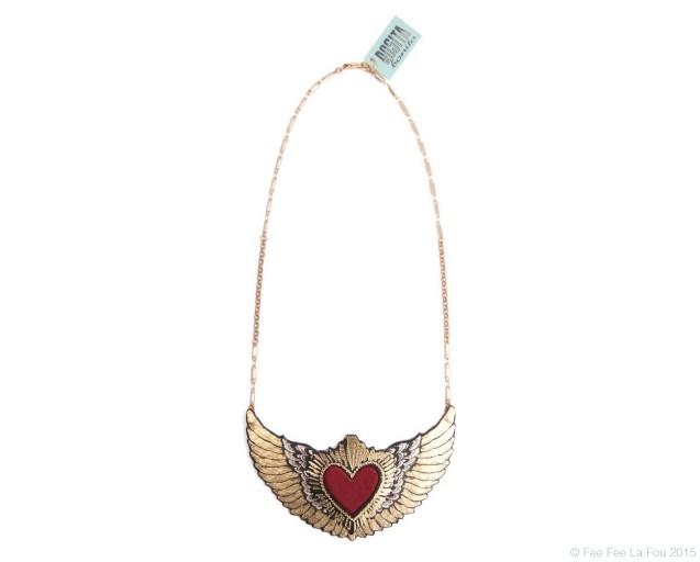 Small Winged Heart Necklace