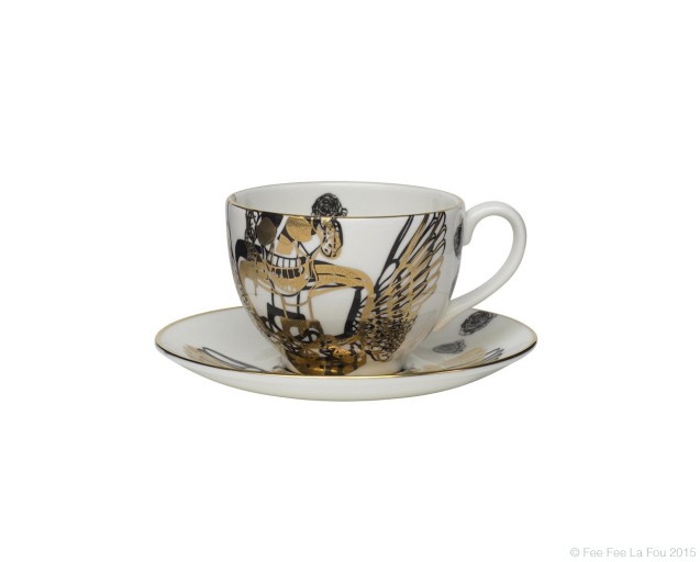 Gold Death By Music Tea Cup