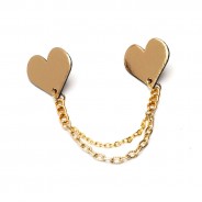 Gold Heart Collar Tips