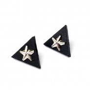 Black Silver Star Collar Tips
