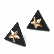 Black Gold Star Collar Tips