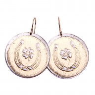 Lucky Coin Earrings With Horseshoes