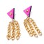 Neon Pink & Gold Stud Collar Tips